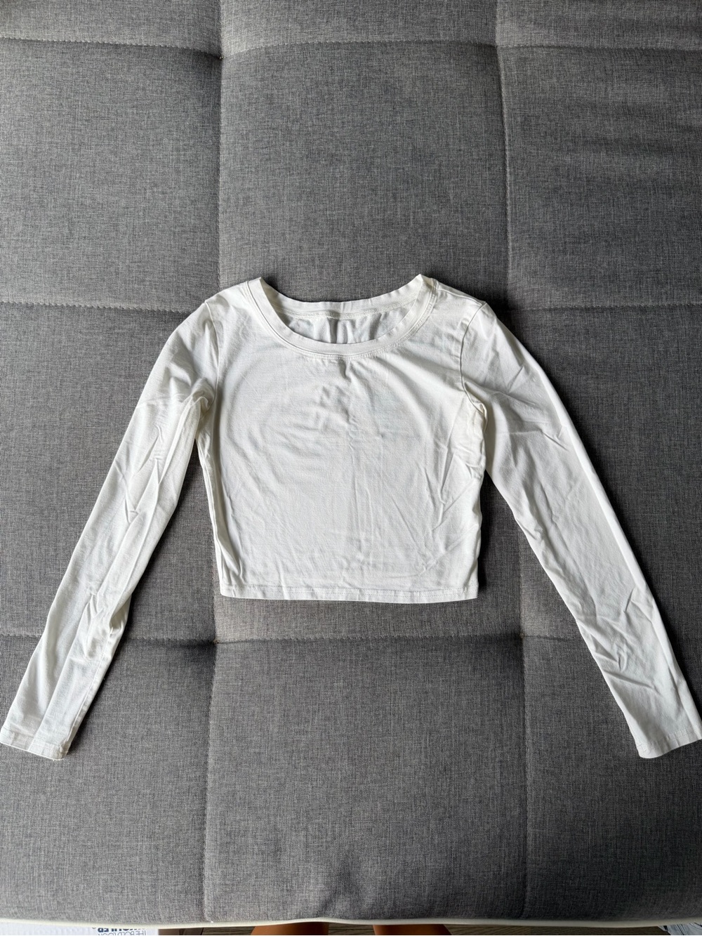 Cropped Long Sleeve Top in White